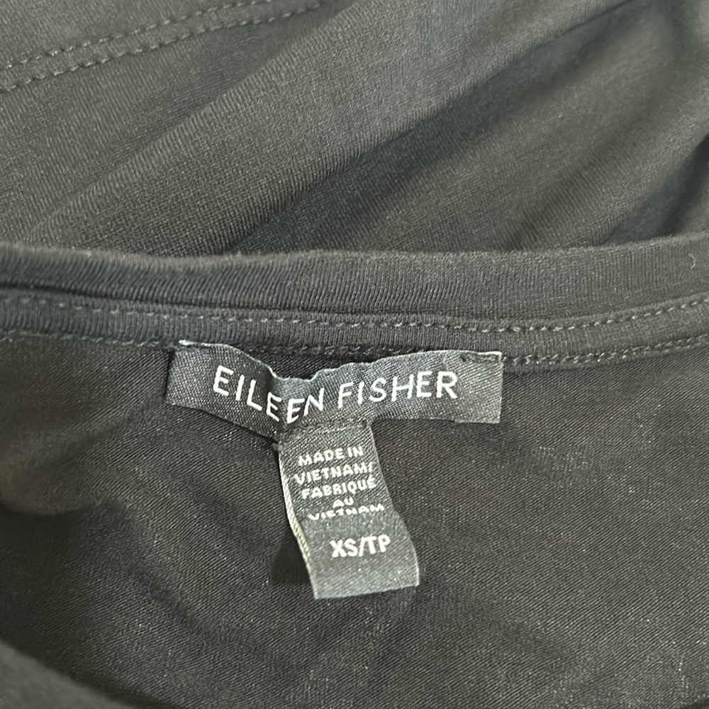 EILEEN FISHER WOMENS SWING TANK TOP SLEEVELESS BLACK OVERSIZED Sz XS - Picture 9 of 11